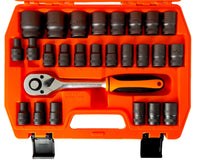 Set 32 bussole 1/2" esagonali e torx 8 - 32mm con cricchetto reversibile A.07072