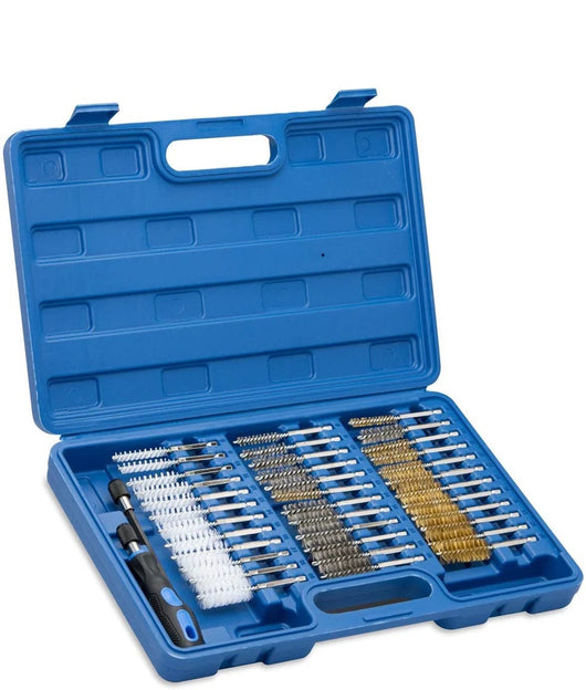 Set 38 Spazzole Metalliche Per Pulizia Tubi Cilindri Attacco 1/4'' Esagonali ox