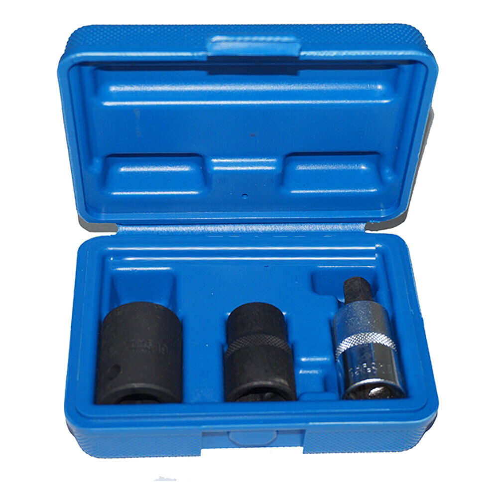 Set 3pz chiavi a bussola rinforzate  pentagonali per freni attacco 1/2"