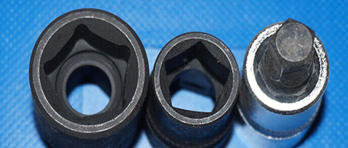 Set 3pz chiavi a bussola rinforzate  pentagonali per freni attacco 1/2"