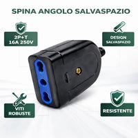 Set 4 Adattatori Presa Femmina Universale 10A/16A Spina Salvaspazio Casa Ufficio
