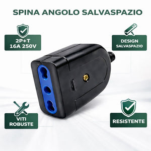 Set 4 Adattatori Presa Femmina Universale 10A/16A Spina Salvaspazio Casa Ufficio