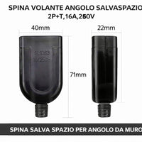 Set 4 Adattatori Presa Femmina Universale 10A/16A Spina Salvaspazio Casa Ufficio