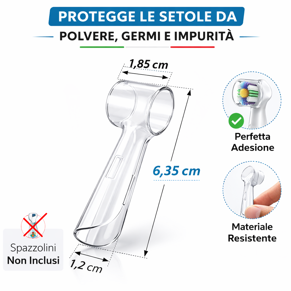 Set 4 Pezzi Copri Testina per Spazzolino Elettrico Universali Cappucci Protezion