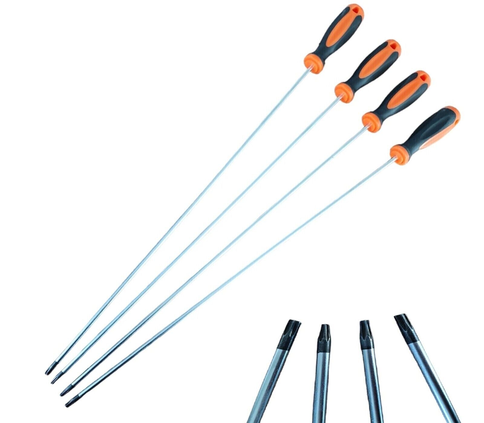 Set 4 cacciaviti TORX extra lunghi con punta magnetica 600mm T20 T25 T30 T40