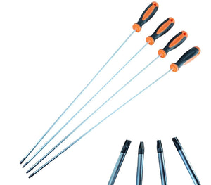 Set 4 cacciaviti TORX extra lunghi con punta magnetica 600mm T20 T25 T30 T40