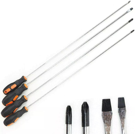 Set 4 cacciaviti giravite extra lunghi 450mm chrome vanadium con punta magnetica 241504