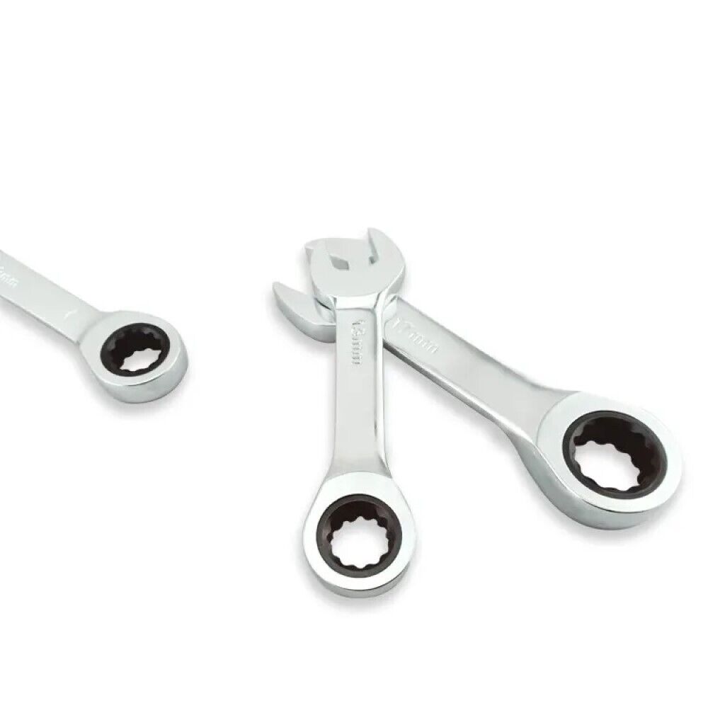 Set 5 chiavi combinate Cr-V fisse a cricchetto 10 12 13 17 e 19mm Art. 01083