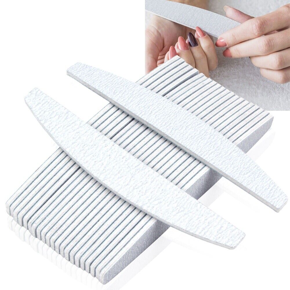 Set 50 lime mezza luna bilaterale grana 100/180 per ricostruzione unghie nail