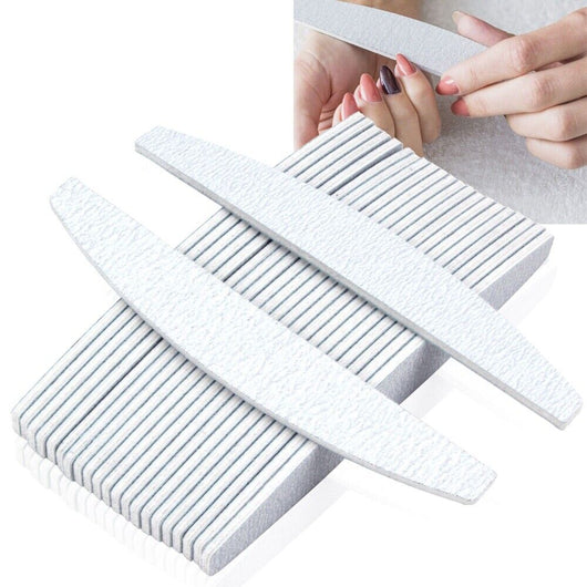 Set 50 lime mezza luna bilaterale grana 100/180 per ricostruzione unghie nail