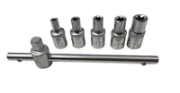 Set 6 Bussole Torx  1/4 Cromo Vanadio attacco E4, E5, E6, E7, E8 6 Pz ART.7534