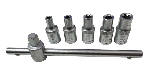 Set 6 Bussole Torx  1/4 Cromo Vanadio attacco E4, E5, E6, E7, E8 6 Pz ART.7534