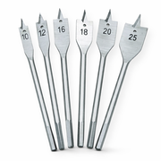 Set 6 Punte Piatte a Lancia Mecchie 10-25mm per Legno Cartongesso Gambo 1/4"