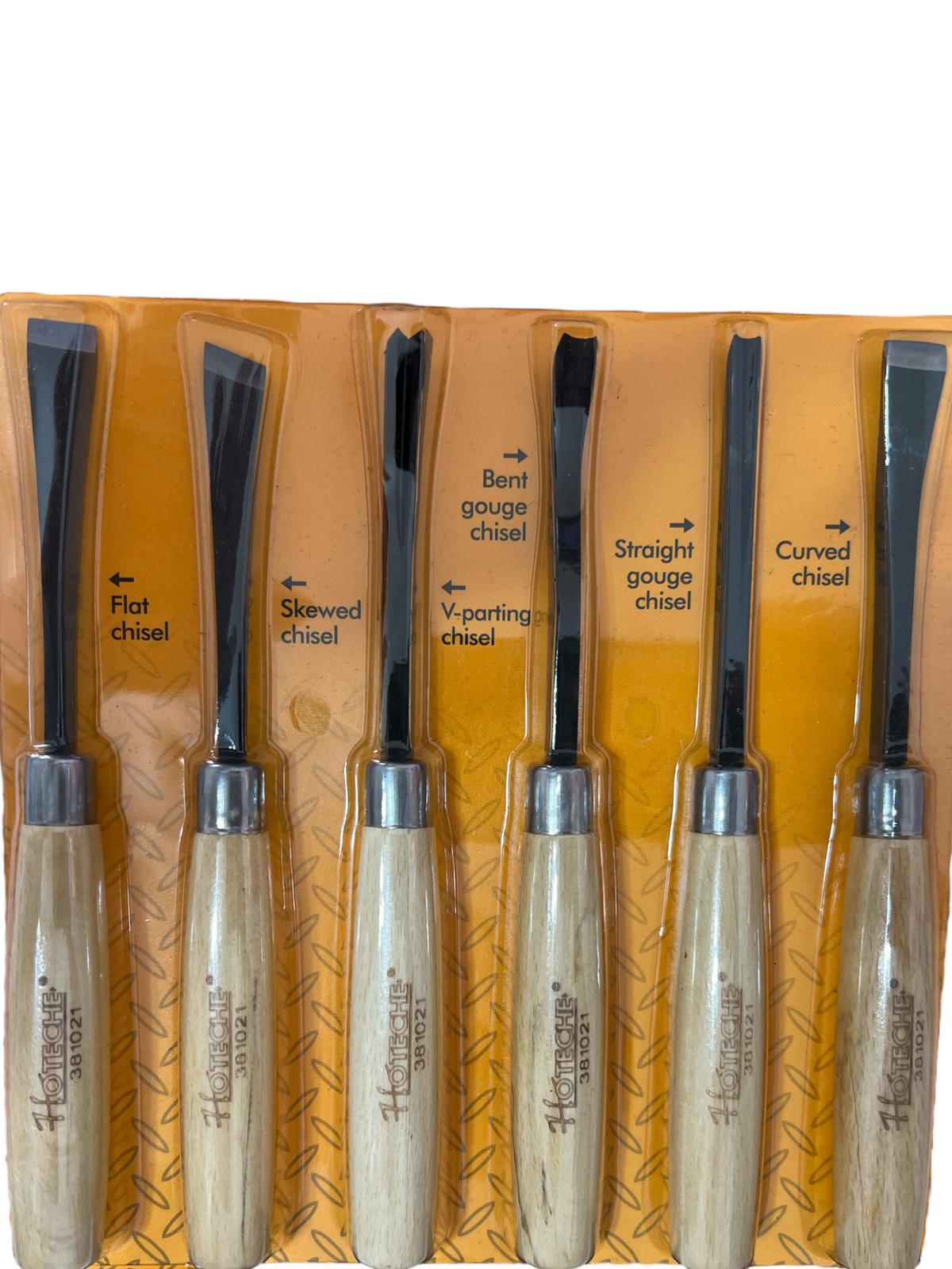 Set 6 Scalpelli per Legno Scalpelli Sgorbie Set 6 Pezzi utensili legno 381021