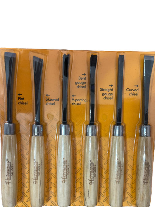 Set 6 Scalpelli per Legno Scalpelli Sgorbie Set 6 Pezzi utensili legno 381021