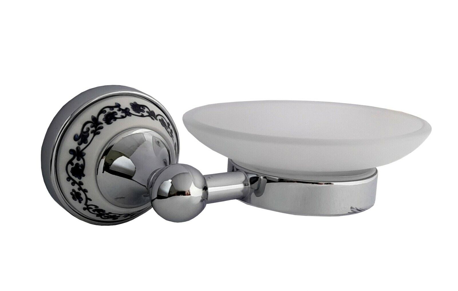 Set 6 accessori da bagno cromo cromati e vetro satinato arredo vintage 52438