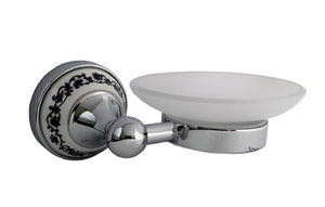 Set 6 accessori da bagno cromo cromati e vetro satinato arredo vintage 52438