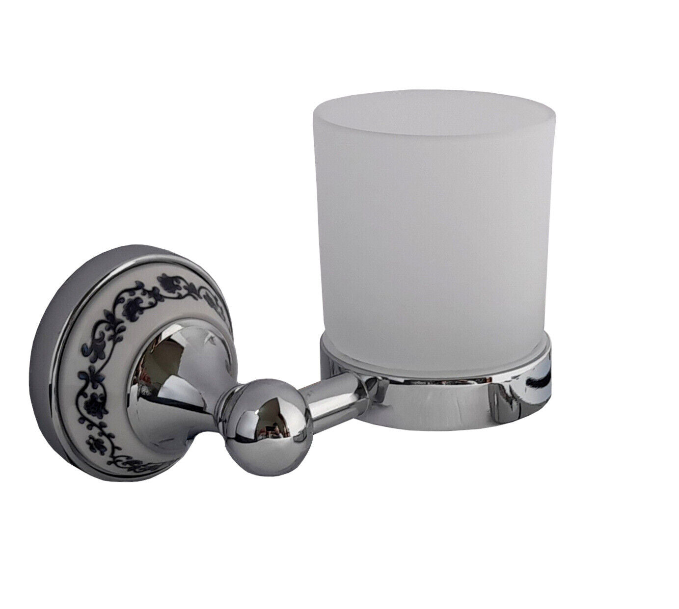 Set 6 accessori da bagno cromo cromati e vetro satinato arredo vintage 52438