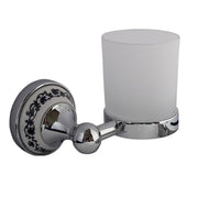 Set 6 accessori da bagno cromo cromati e vetro satinato arredo vintage 52438