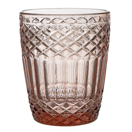 Set 6 bicchieri acqua 300 ml Agadir vetro sfaccettato cipria