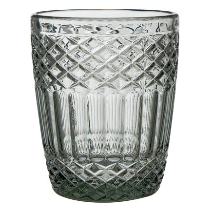 Set 6 bicchieri acqua 300 ml Agadir vetro sfaccettato fumé