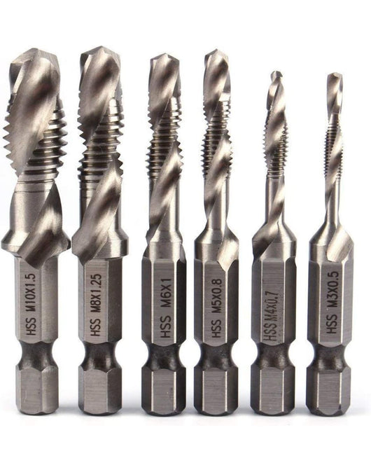 Set 6 punte per trapano HSS Filettanti ferro M3 M4 M5 M6 M8 M10