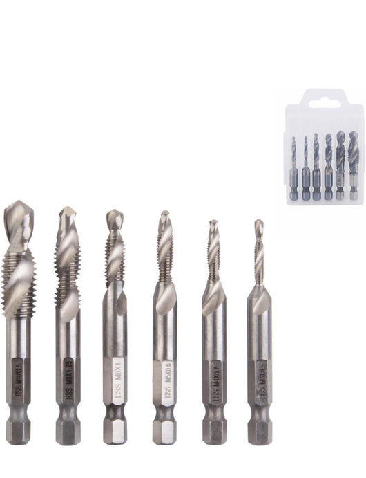 Set 6 punte per trapano HSS Filettanti ferro M3 M4 M5 M6 M8 M10