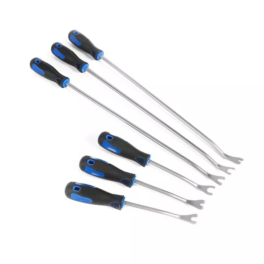 Set 6pz leva rimozione trim clip pannelli auto staccabottoni in acciaio 01041