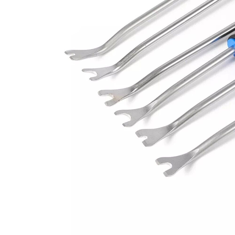 Set 6pz leva rimozione trim clip pannelli auto staccabottoni in acciaio 01041