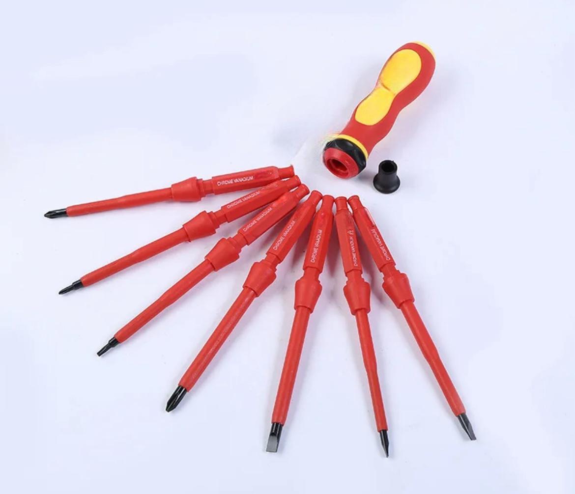 Set 7 Cacciaviti isolati per elettricista  punta magnetica intercambiabile 5232