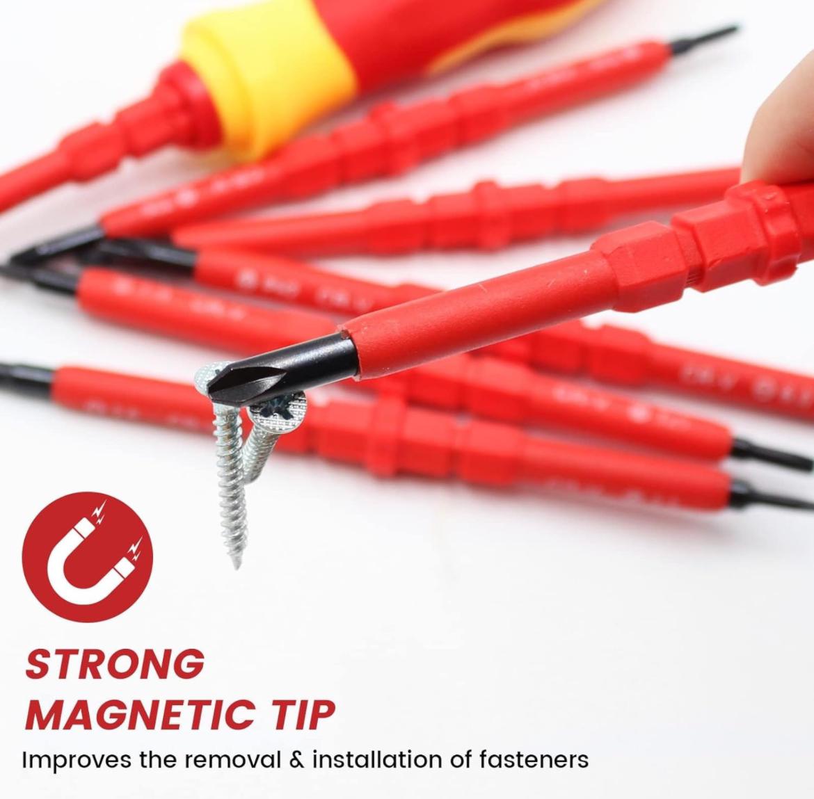 Set 7 Cacciaviti isolati per elettricista  punta magnetica intercambiabile 5232