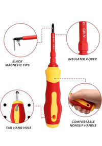 Set 7 Cacciaviti isolati per elettricista  punta magnetica intercambiabile 5232