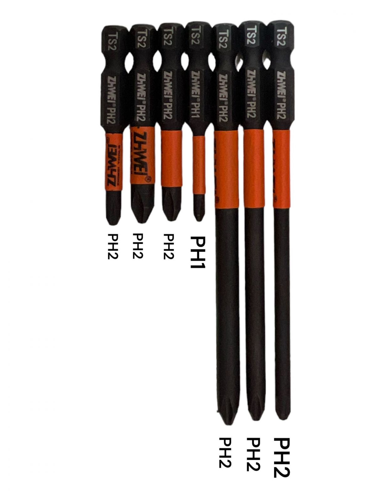 Set 7 Punte Magnetiche PH1 PH2 per Trapano Avvitatore Attacco 1/4" 07573