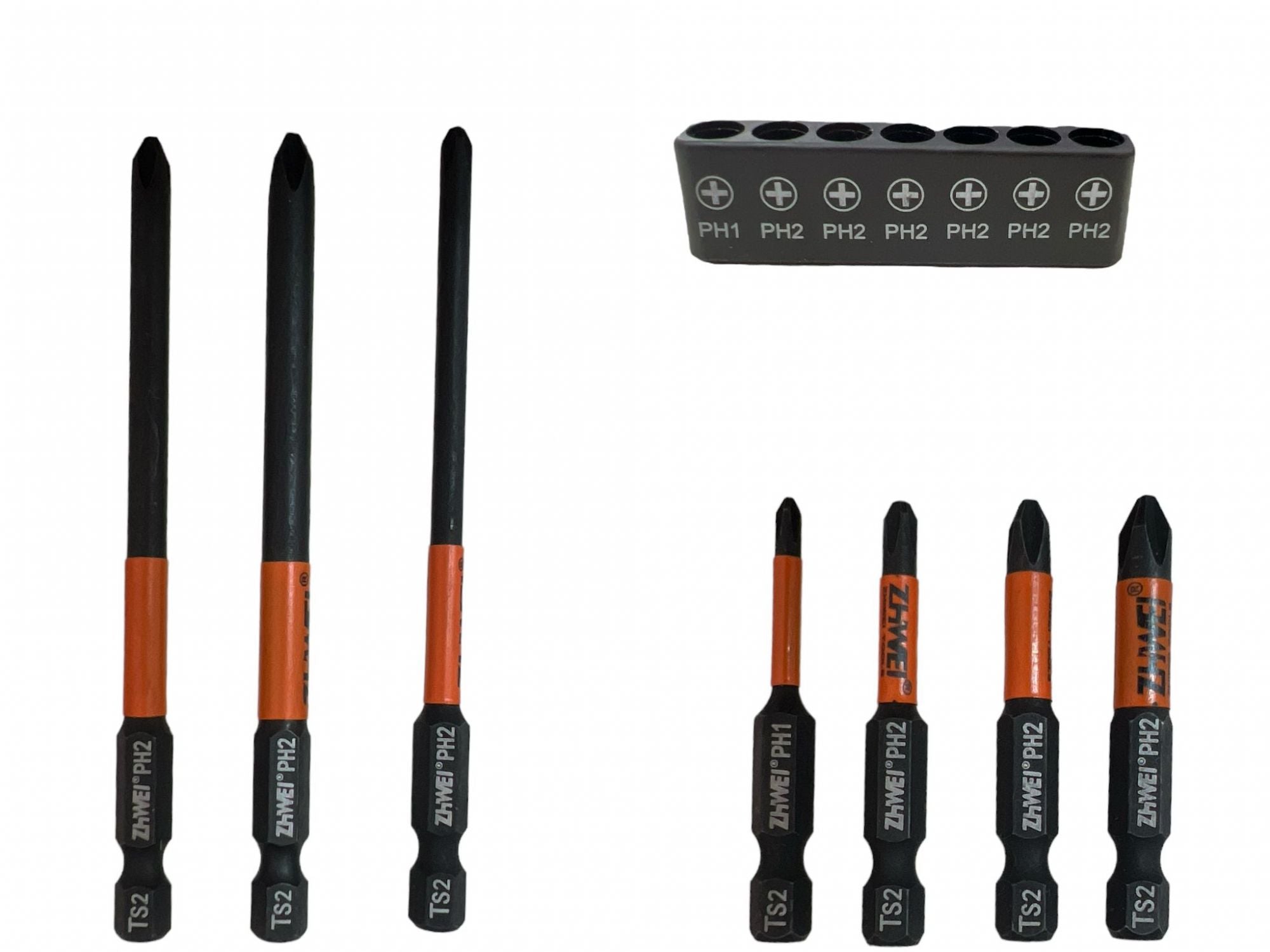 Set 7 Punte Magnetiche PH1 PH2 per Trapano Avvitatore Attacco 1/4" 07573