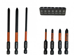 Set 7 Punte Magnetiche PH1 PH2 per Trapano Avvitatore Attacco 1/4" 07573