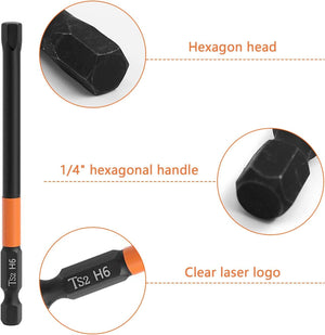 Set 7 punte esagonali per Trapano Avvitatore H1.5 H2 H2.5 H3 H4 H5 H6 da 1/4''