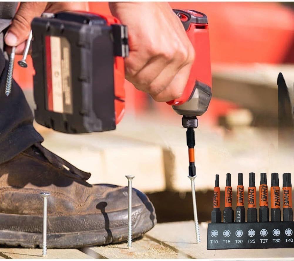 Set 7 punte esagonali per Trapano AvvitatoreT10 T15 T20 T25 T27 T30 T40  1/4"570