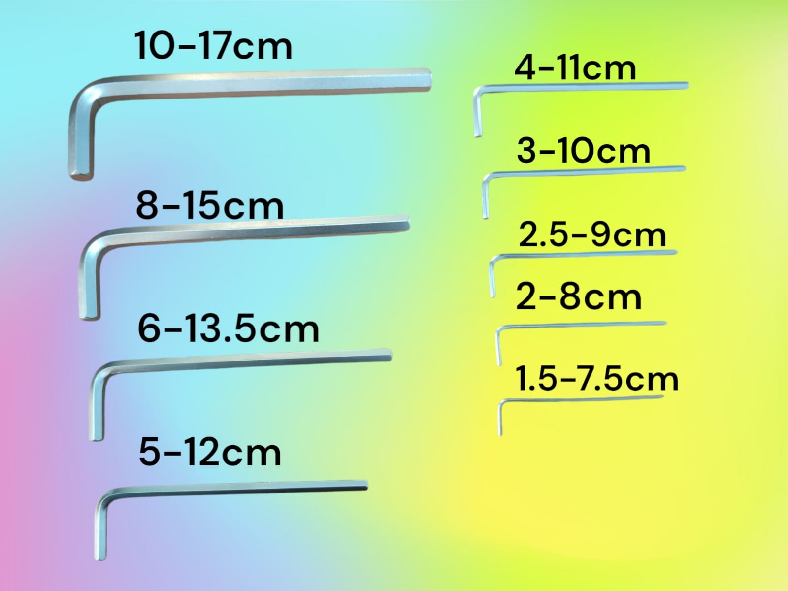 Set 9 Chiavi A Brugola Esagonali Extra Lunghe Da 1.5 mm a 10 mm YX-1005