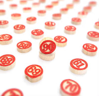 Set 90 Numeri in Legno per Tombola + 90 Coprinumeri Gioco Classico per Famiglia, Natale, Feste