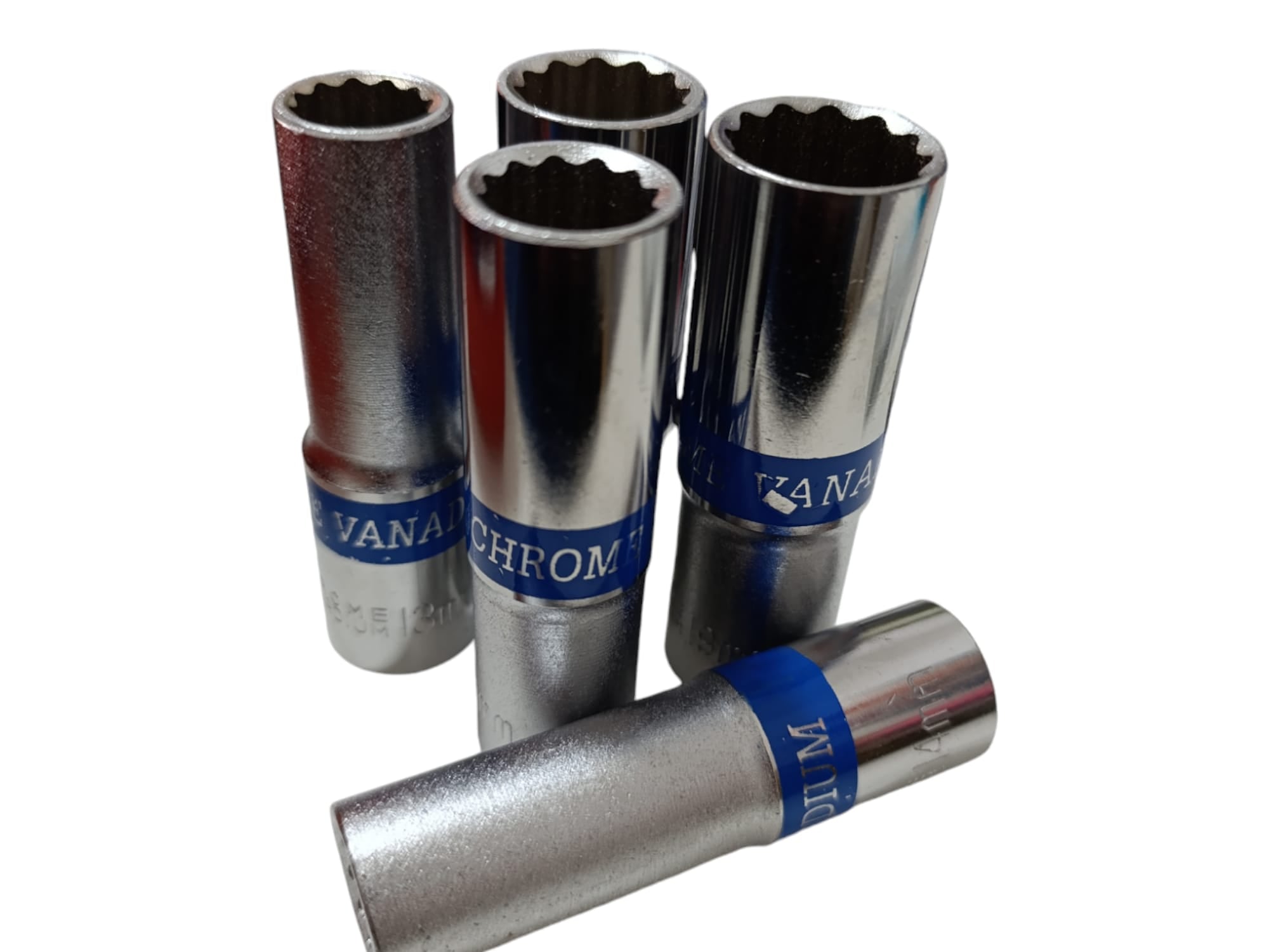 Set Chiavi A Bussola Lunghe 1/2'' Chrome Vanadium Poligonali da 12 A 24 10Pz Ox