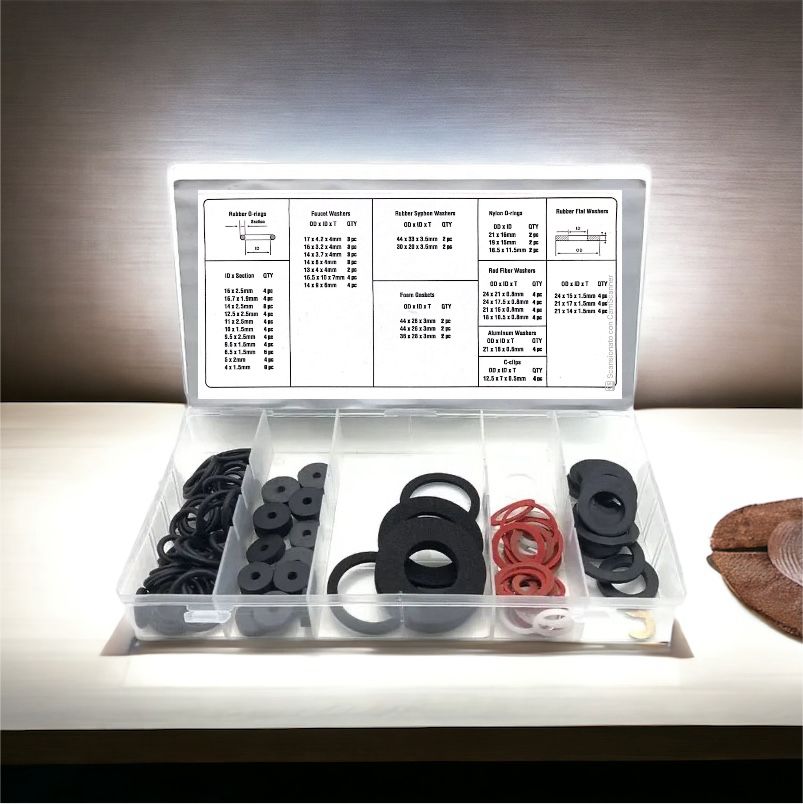 Set Di 125 Rondelle Piatte Rondelle in gomma per Idraulici Rubinetti ART-07522