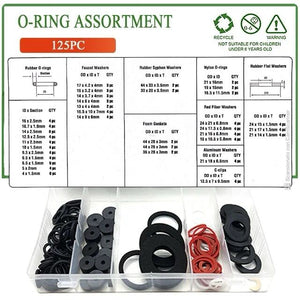 Set Di 125 Rondelle Piatte Rondelle in gomma per Idraulici Rubinetti ART-07522