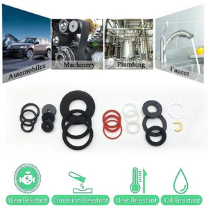 Set Di 125 Rondelle Piatte Rondelle in gomma per Idraulici Rubinetti ART-07522