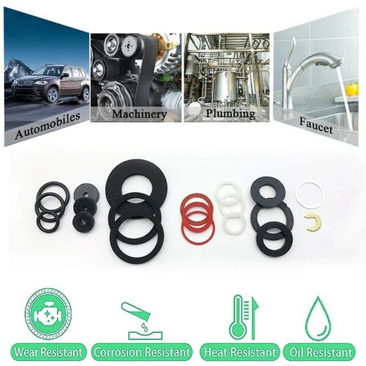 Set Di 125 Rondelle Piatte Rondelle in gomma per Idraulici Rubinetti ART-07522