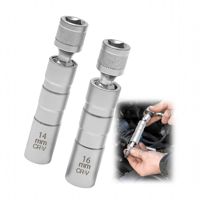 Set Di 7 chiavi a Bussola Lunghe Magnetiche a Snodo Chrome Vanadium Poligonali