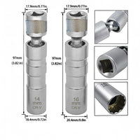 Set Di 7 chiavi a Bussola Lunghe Magnetiche a Snodo Chrome Vanadium Poligonali