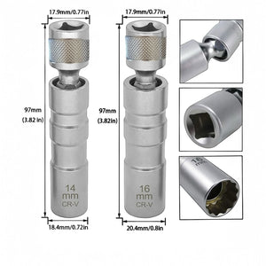 Set Di 7 chiavi a Bussola Lunghe Magnetiche a Snodo Chrome Vanadium Poligonali