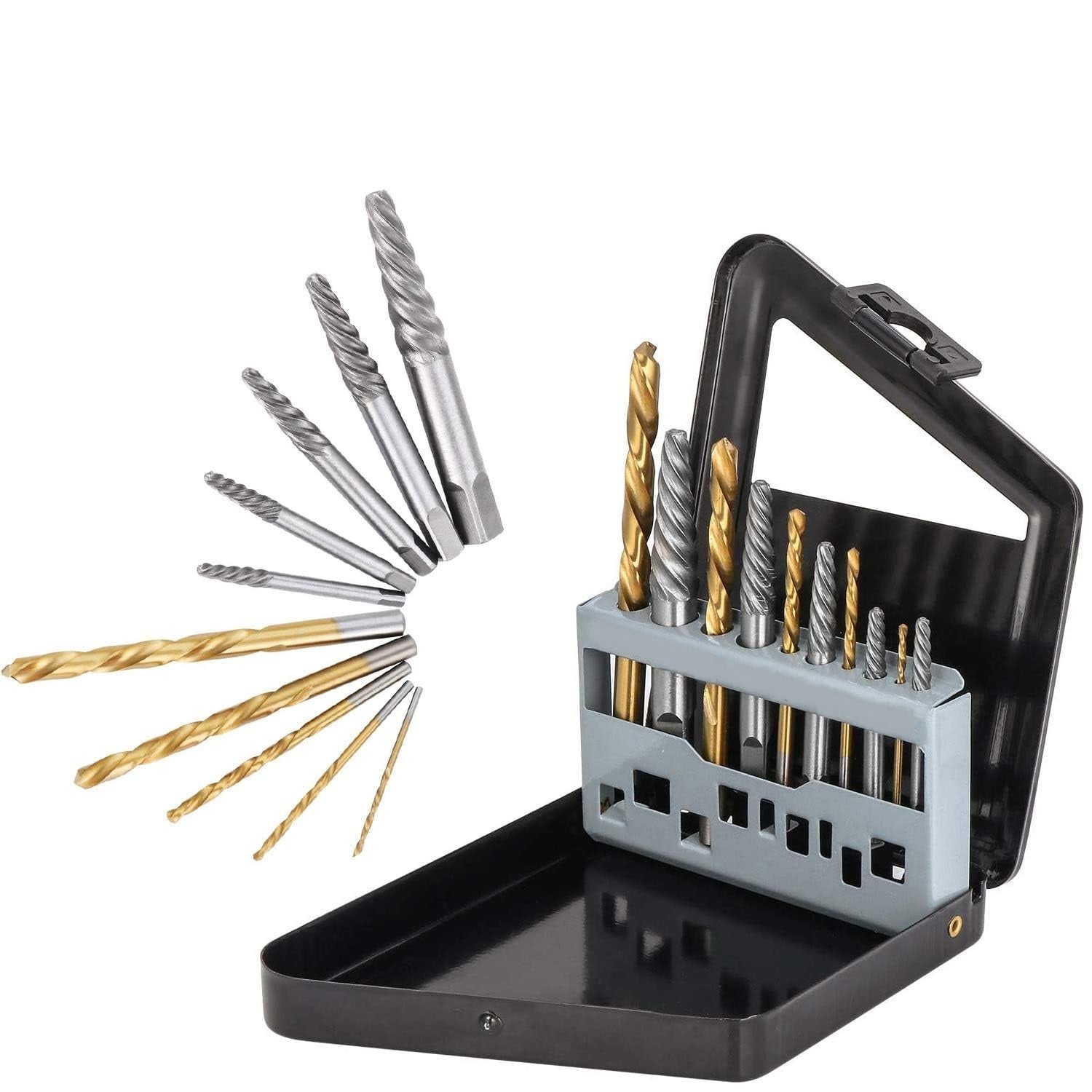 Set Kit 10 Estrattori di Viti Bulloni Punte Per trapano A Mano Sinistra 610203