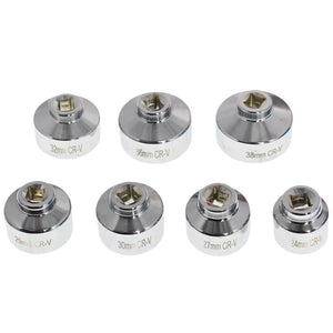 Set Kit di Chiavi a tazza per Filtro Olio 7 Pz Per Chiave a Cricchetto 24-38mm