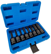 Set chiavi 8pz bussola a impatto esagonali 1/2" 5-19 a lunghe 78mm 07050
